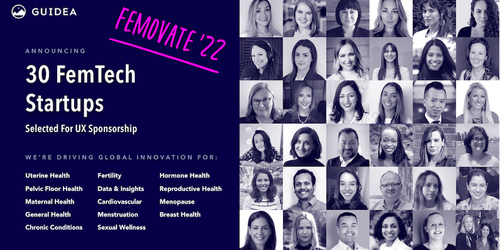 Guidea Selects 30 FemTech Startups for UX Design Sponsorship Program, Femovate — a 0k investment in Female Health Innovation