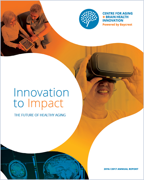 Copy of Annual report cover showing images of older adults interacting with technology